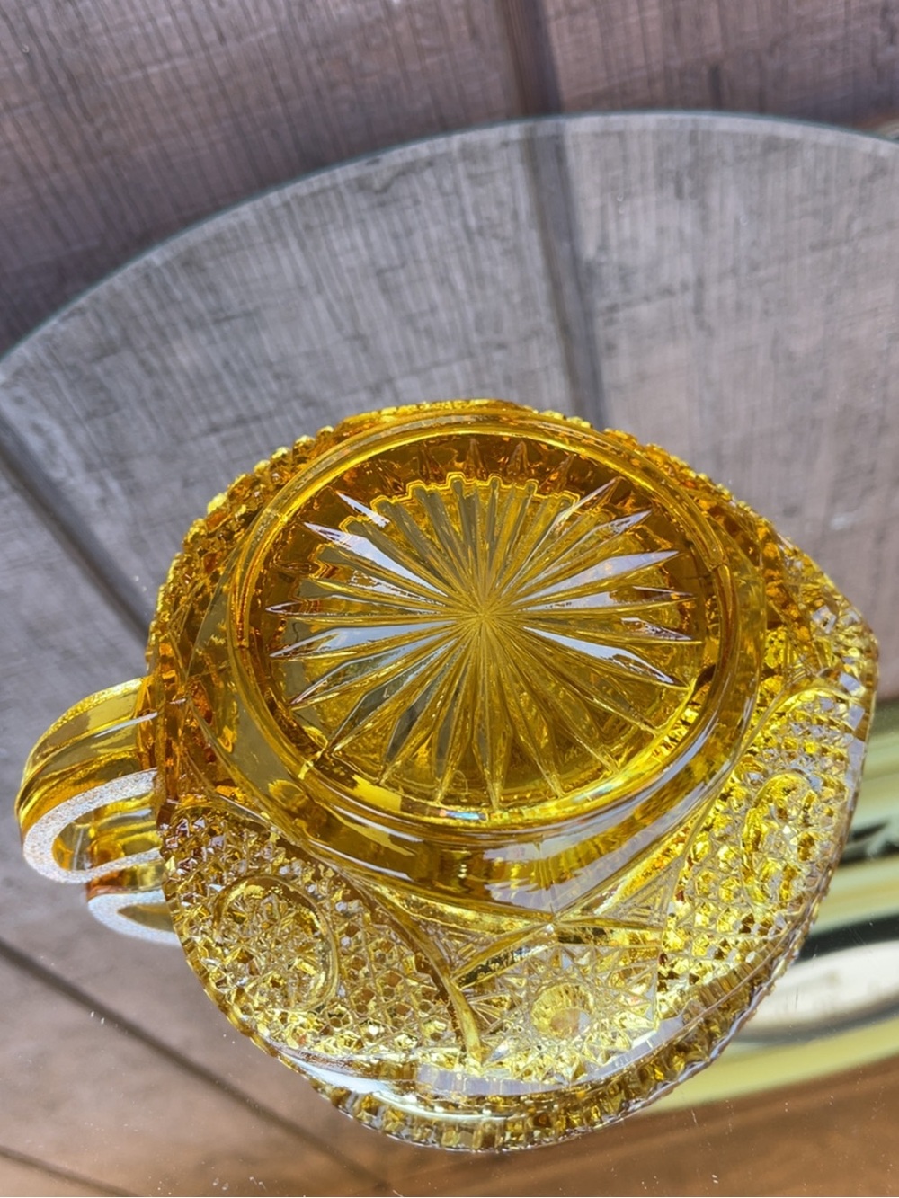 Vintage Amber Fostoria Glass Nappy - Picture 4 of 5